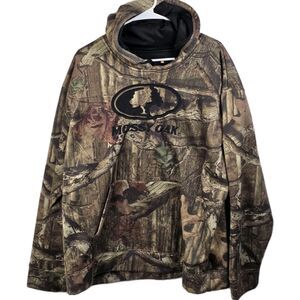 Vintage Mossy Oak Mens XXL Distressed  Camouflage Hoodie * Missing Tag *